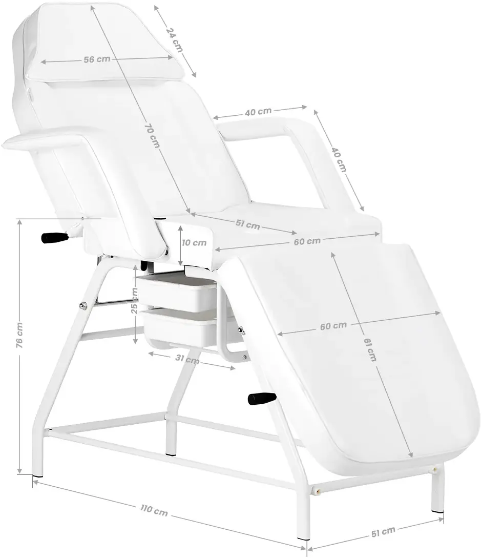 Fotoliu cosmetologic Activeshop 557A (White)