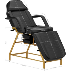 Fotoliu cosmetologic Activeshop 557G (Black/Gold) Thumb