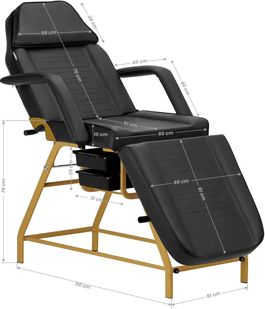 Fotoliu cosmetologic Activeshop 557G (Black/Gold)