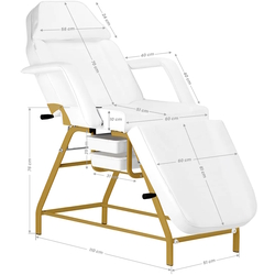 Fotoliu cosmetologic Activeshop 557G (White/Gold) Thumb