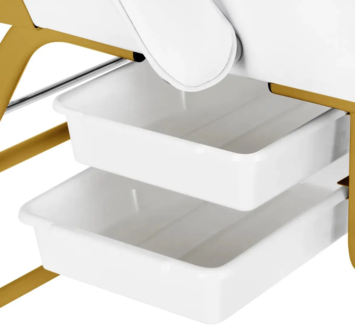 Fotoliu cosmetologic Activeshop 557G (White/Gold)