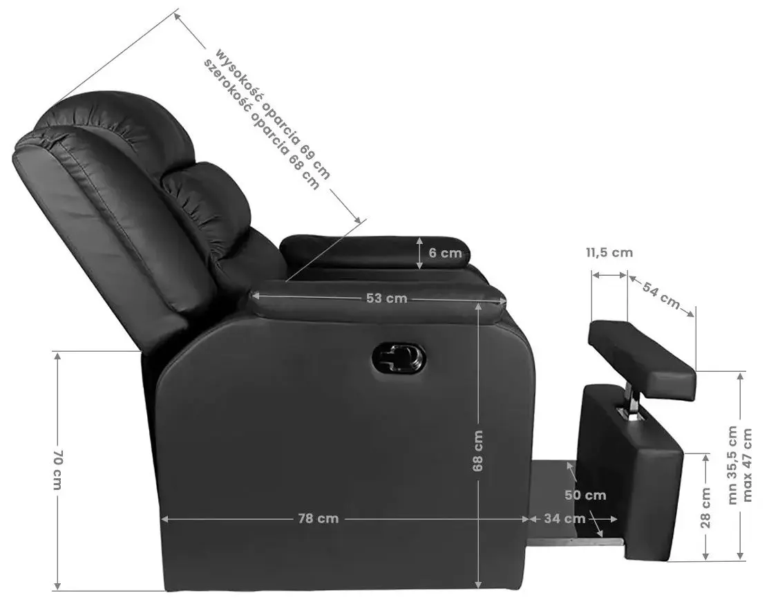 Fotoliu cosmetologic Activeshop Hilton (Black)