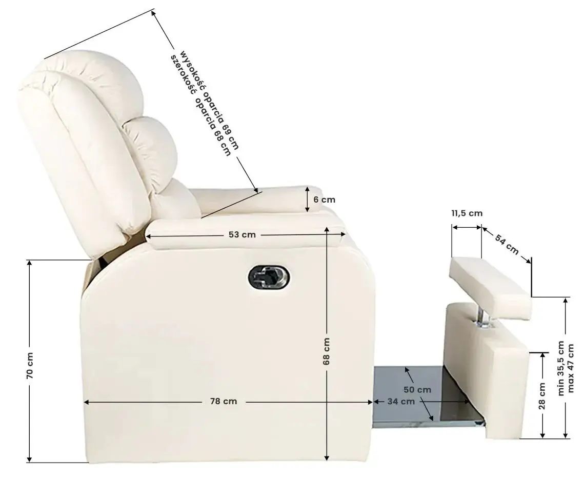 Fotoliu cosmetologic Activeshop Hilton (Cream)