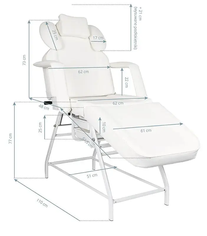 Fotoliu cosmetologic Activeshop Ivette (White)