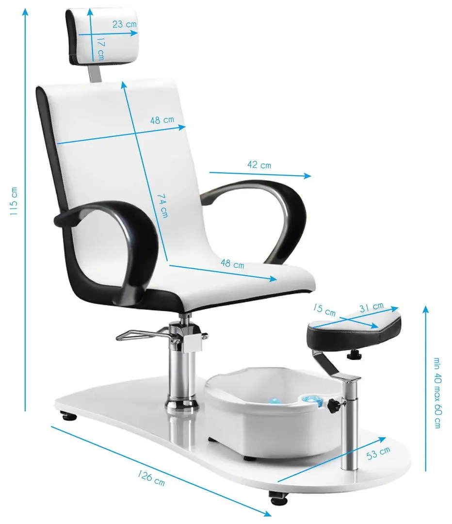 Fotoliu cosmetologic cu hidromasaj Activeshop 308 (White/Black)