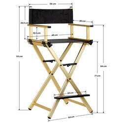 Scaun make-up pliabil Activeshop 123776 (Gold/Black) Thumb