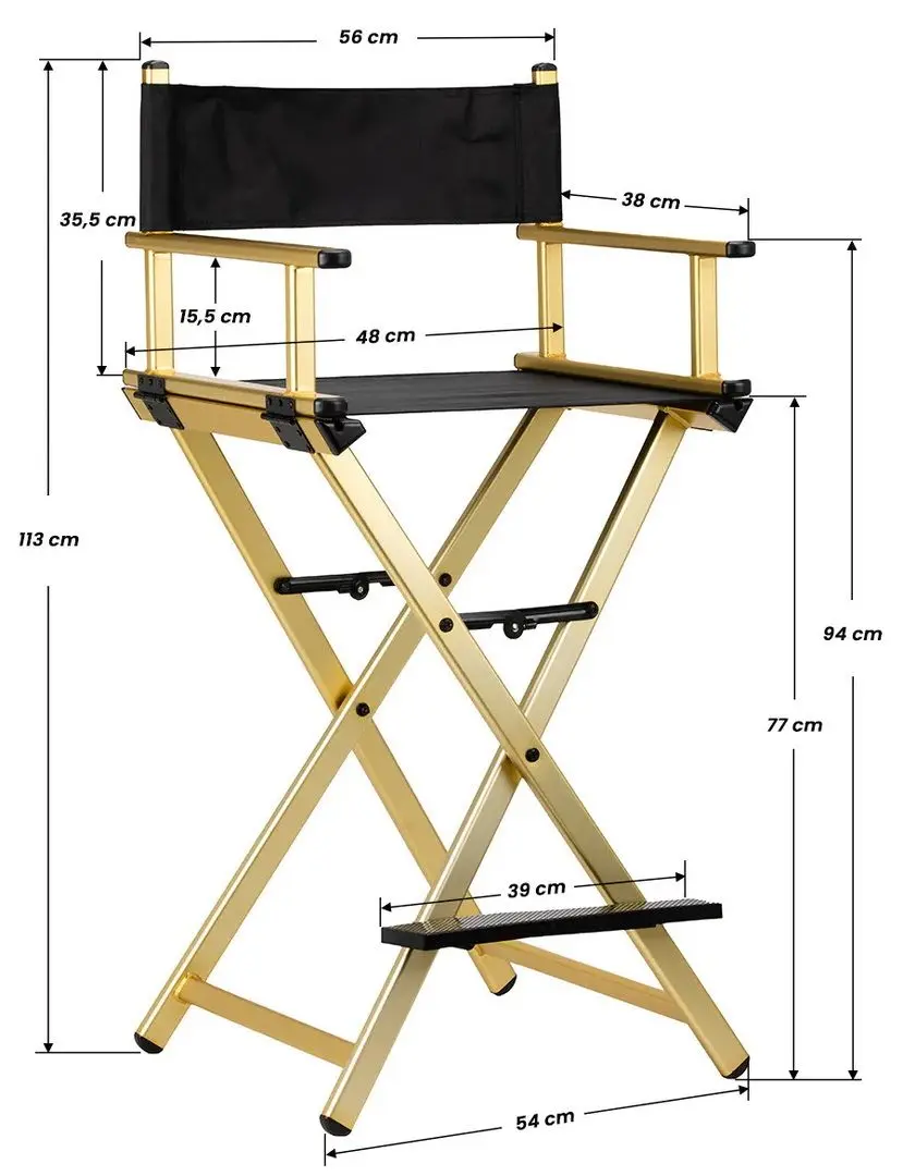 Scaun make-up pliabil Activeshop 123776 (Gold/Black)