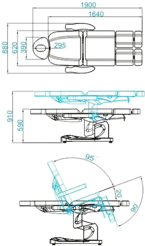 Fotoliu cosmetologic Azzurro 708AS 110577 (Grey)
