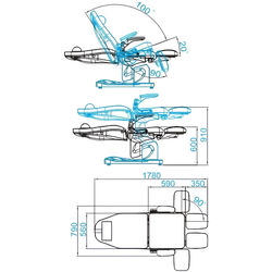 Fotoliu cosmetologic Azzuro 709A 3 (Grey/White) Thumb