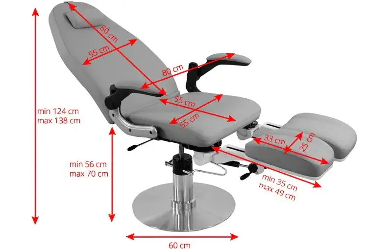 Fotoliu cosmetologic Azzurro 713A Hydraulic (Grey)