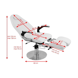 Fotoliu cosmetologic Azzurro 713A Hydraulic (White) Thumb