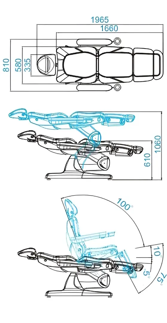 Fotoliu cosmetologic Azzurro 870 3 (Grey/White)