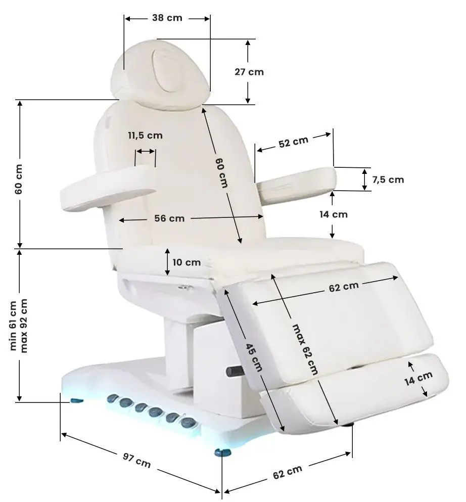 Fotoliu cosmetologic Azzurro Exclusive 708B (White)