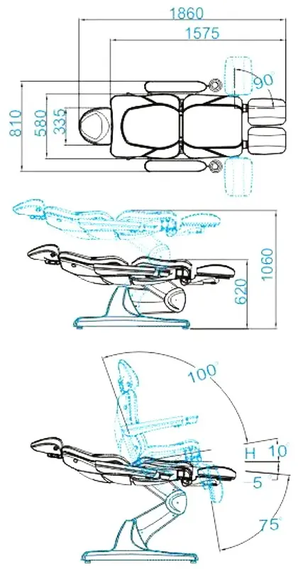 Fotoliu cosmetologic Azzurro 870S 109082 (Grey)