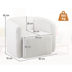 Fotoliu Costway HV10649WH (White) Thumb