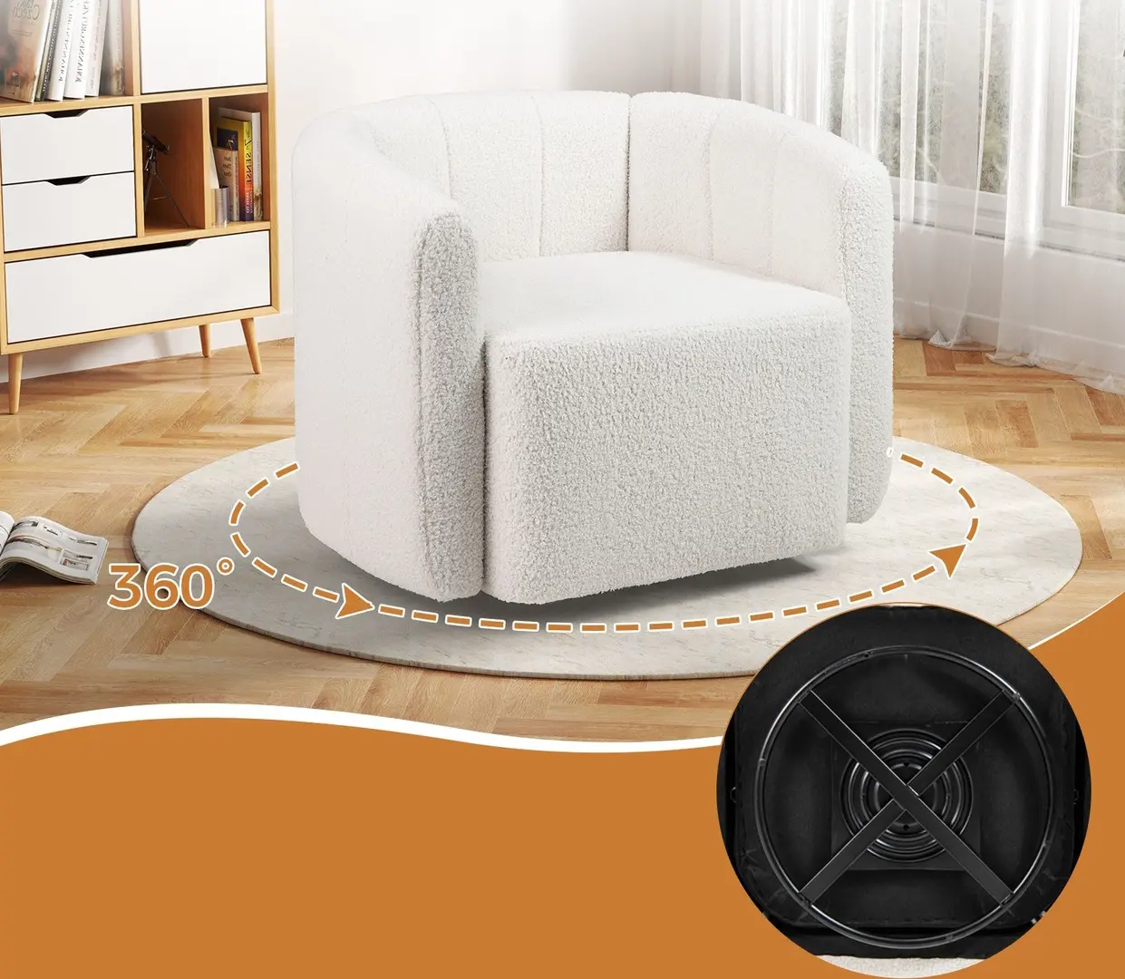 Fotoliu Costway HV10649WH (White)