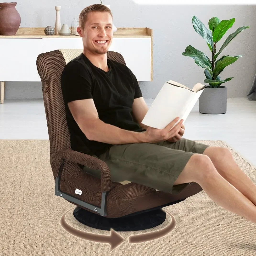 Fotoliu gaming Costway HW65937BN (Brown/Beige)