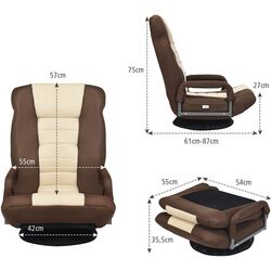 Fotoliu gaming Costway HW65937BN (Brown/Beige) Thumb