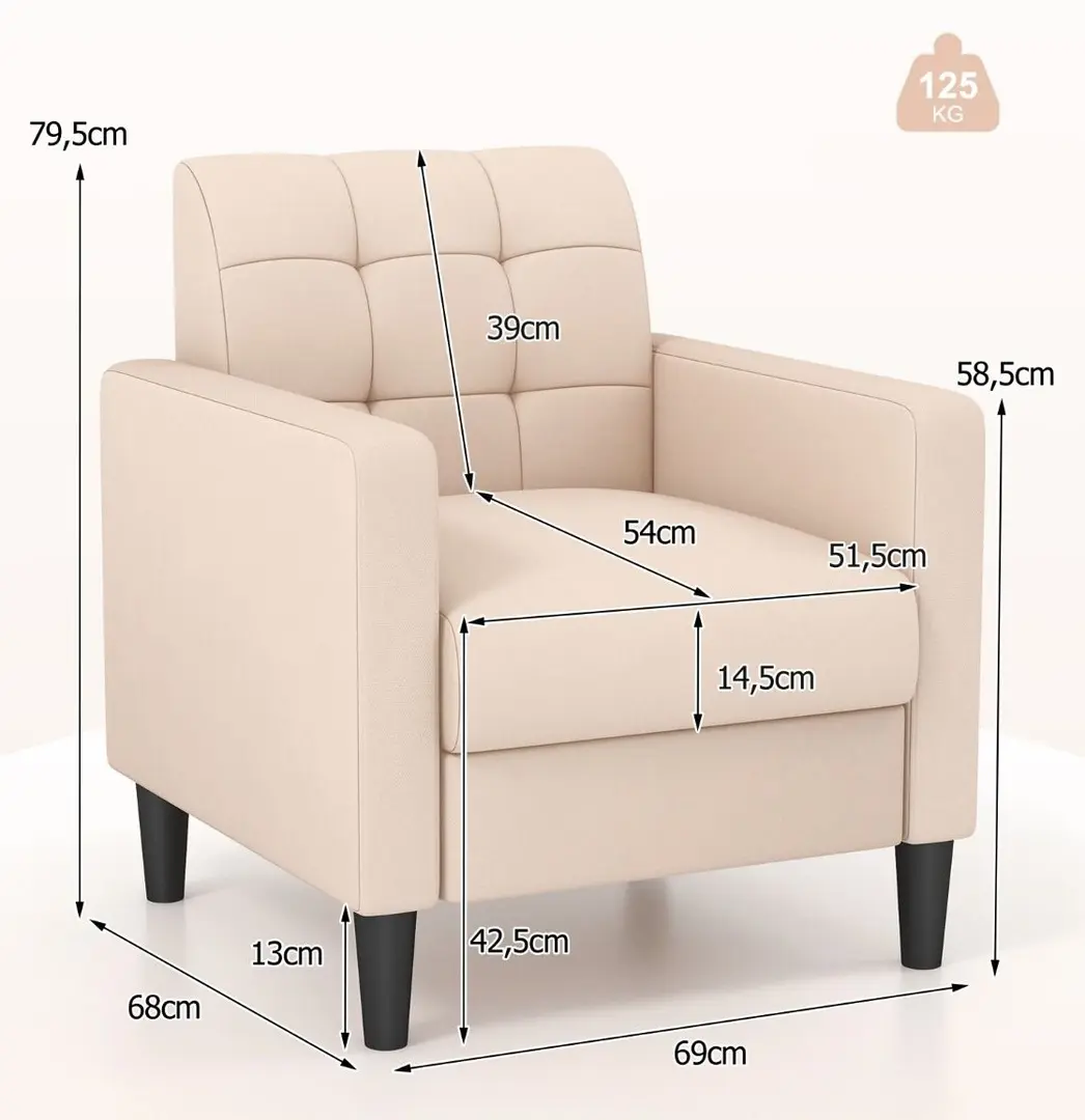 Fotoliu Costway HW72186BE (Beige)