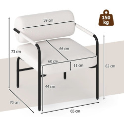 Fotoliu Costway JV12786WH (White) Thumb