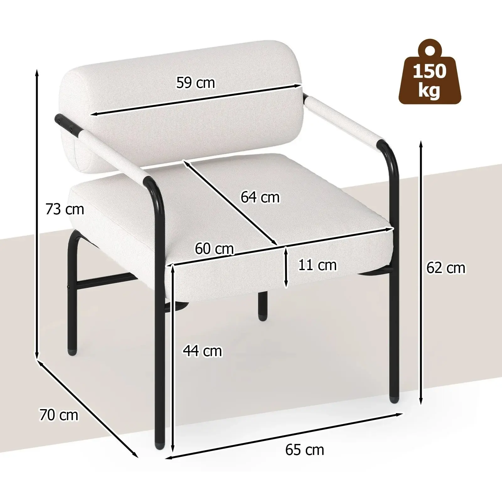Fotoliu Costway JV12786WH (White) - 3
