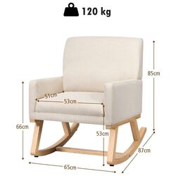 Кресло-качалка Costway HU10596BE (Beige) Thumb