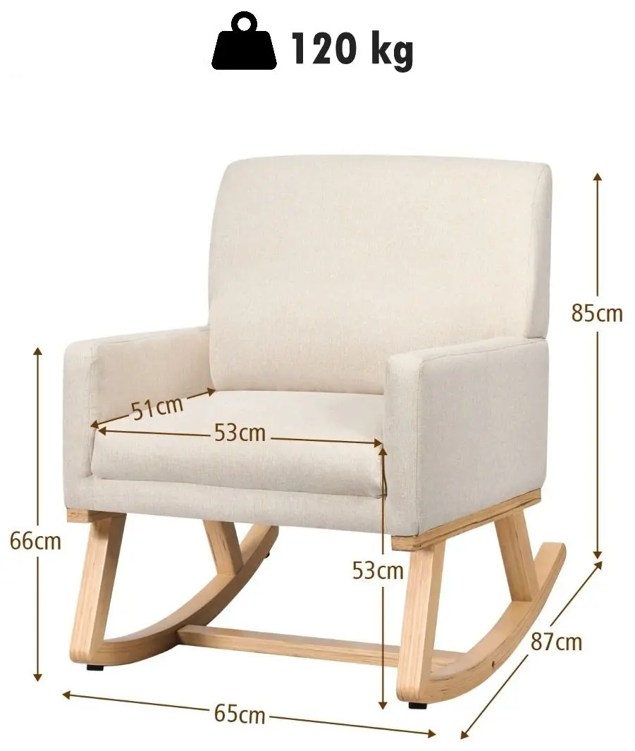 Кресло-качалка Costway HU10596BE (Beige)