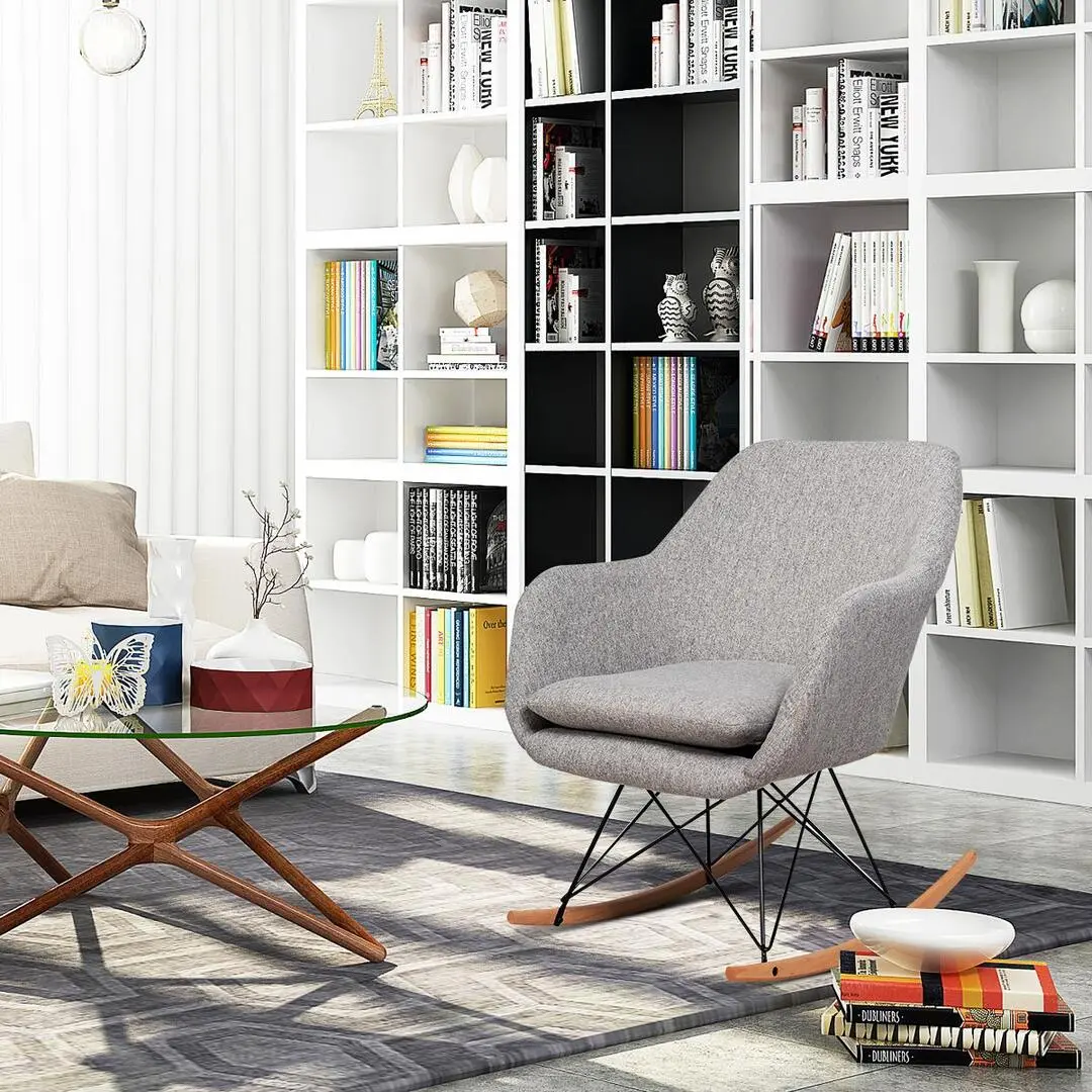 Fotoliu balansoar Costway HW66368GR (Grey) - 4