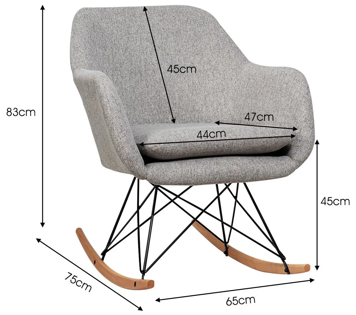 Fotoliu balansoar Costway HW66368GR (Grey) - 6