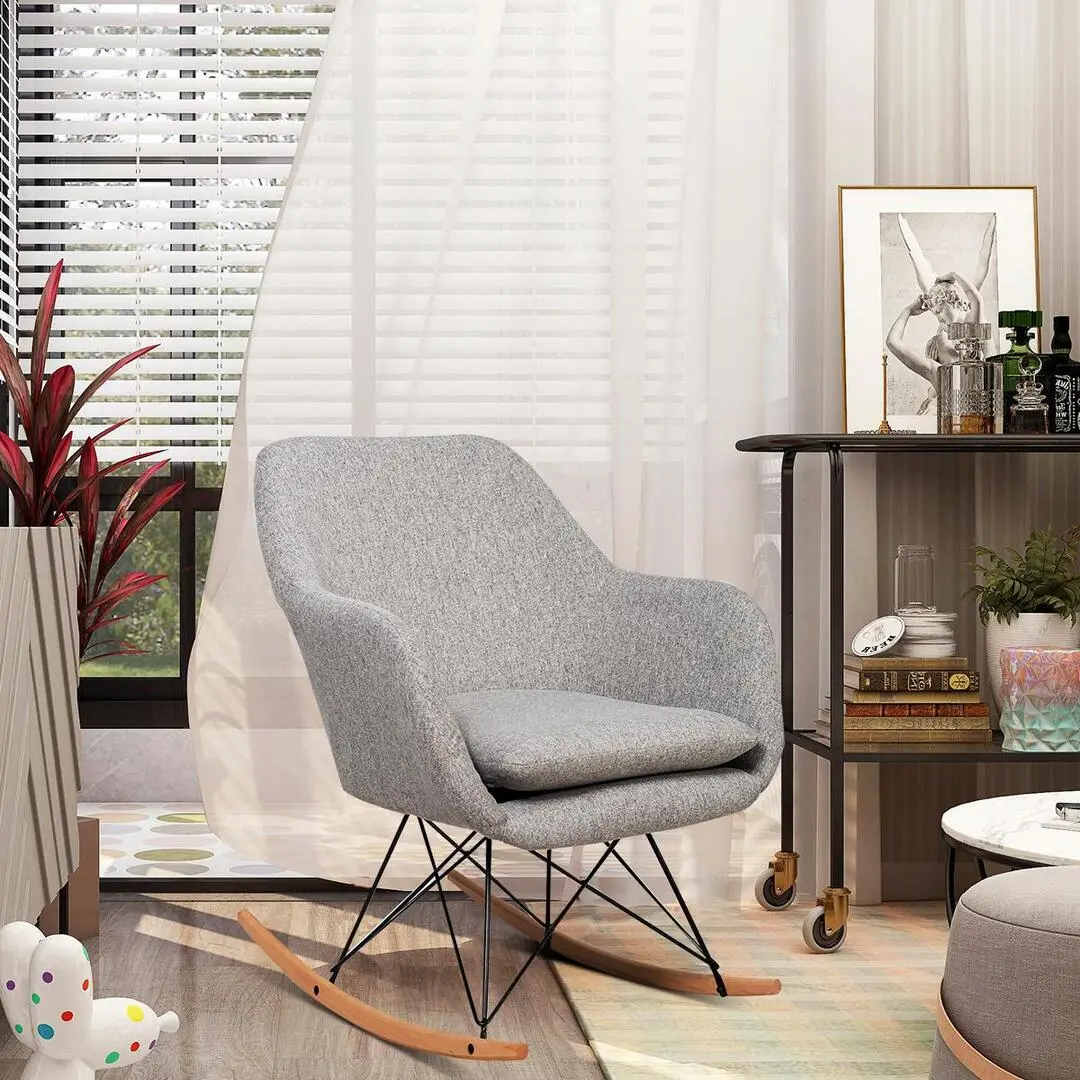 Fotoliu balansoar Costway HW66368GR (Grey) - 8