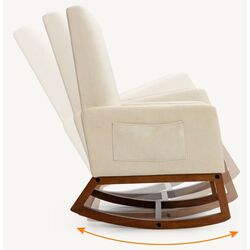 Кресло-качалка Costway HW66977BE (Beige) Thumb