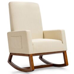 Кресло-качалка Costway HW66977BE (Beige) Thumb