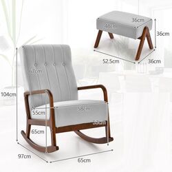 Fotoliu balansoar cu suport pentru picioare Costway JV11150GR (Grey) Thumb