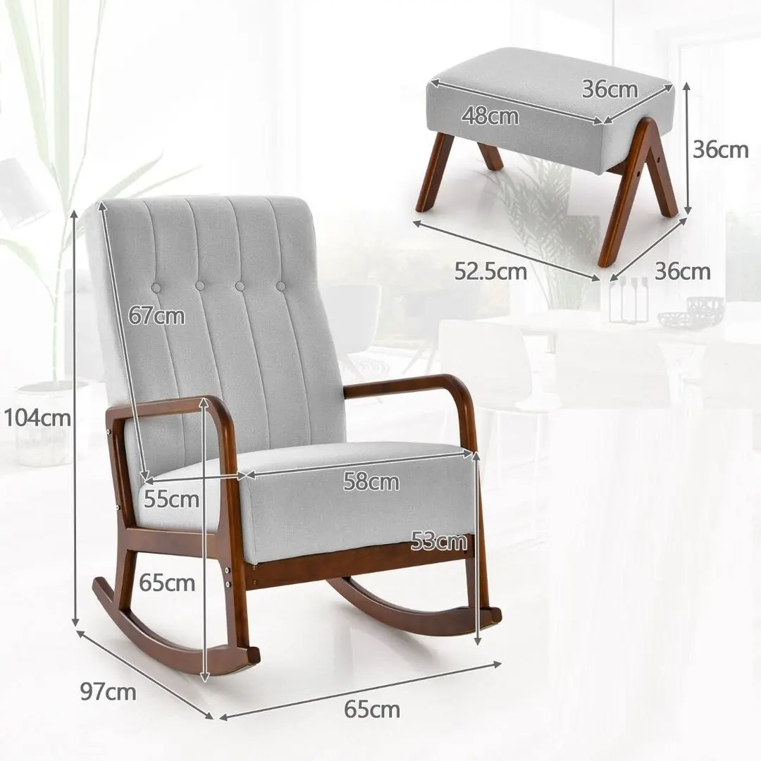 Fotoliu balansoar cu suport pentru picioare Costway JV11150GR (Grey)