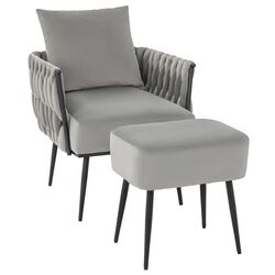 Fotoliu cu suport pentru picioare Costway HV10502GR (Grey) Thumb