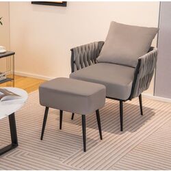 Fotoliu cu suport pentru picioare Costway HV10502GR (Grey) Thumb