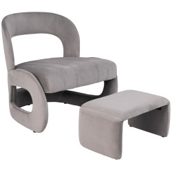 Кресло с пуфом Costway HV10639GR (Grey) Thumb