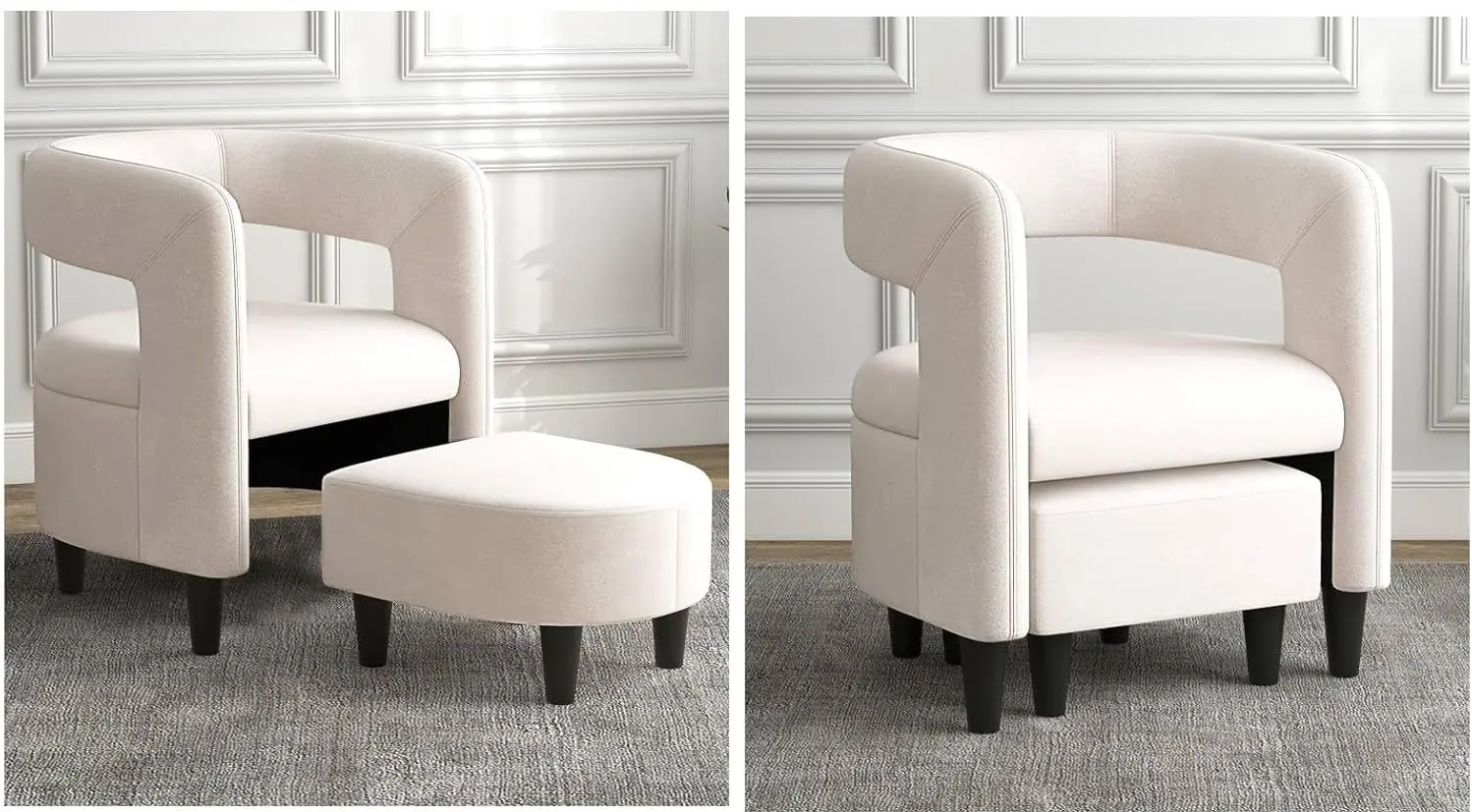 Fotoliu cu puf Costway JV11283BE (Beige) - 4