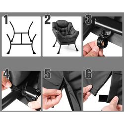 Fotoliu cu taburet Costway NP10119GR (Grey) Thumb