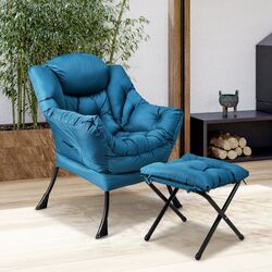 Кресло с табуретом Costway NP10119NY (Blue)