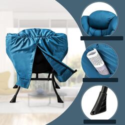 Fotoliu cu taburet Costway NP10119NY (Blue) Thumb