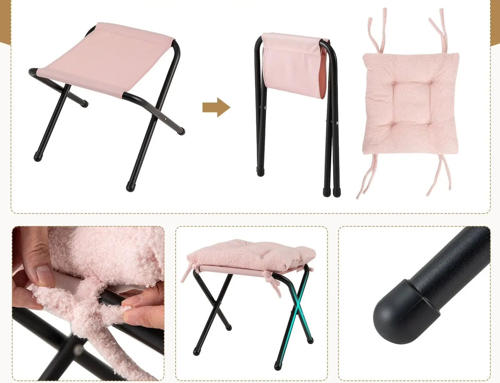 Кресло с табуретом Costway NP12026PI (Pink)