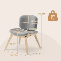 Fotoliu lounge Costway JV12735OA (Grey/Oak) Thumb