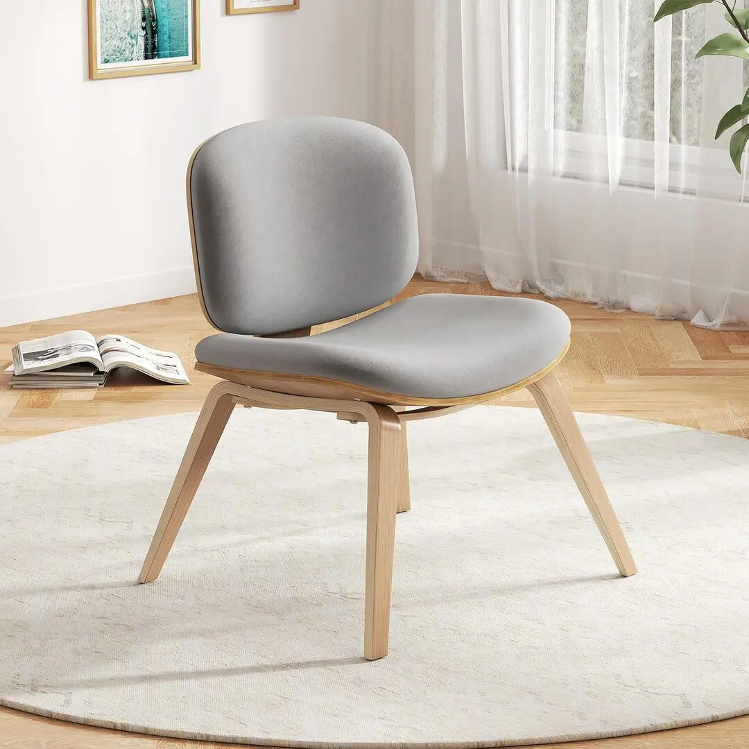 Fotoliu lounge Costway JV12735OA (Grey/Oak)