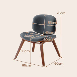 Fotoliu lounge Costway JV12735WT (Walnut/Grey) Thumb