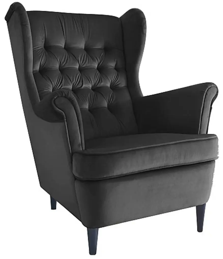 Fotoliu Signal Harry Velvet (Black/Wenge)