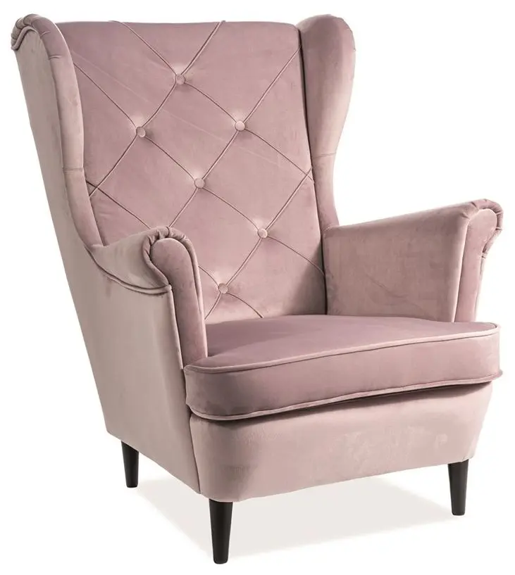 Кресло Signal Lady Velvet (Antique Rose/Wenge)