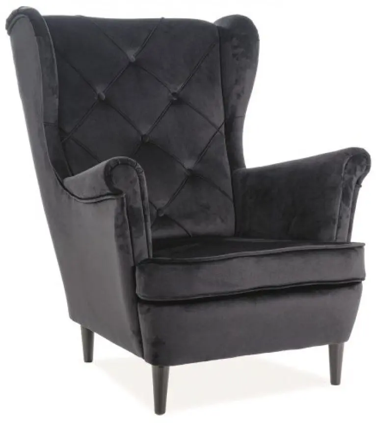 Fotoliu Signal Lady Velvet (Black/Wenge)
