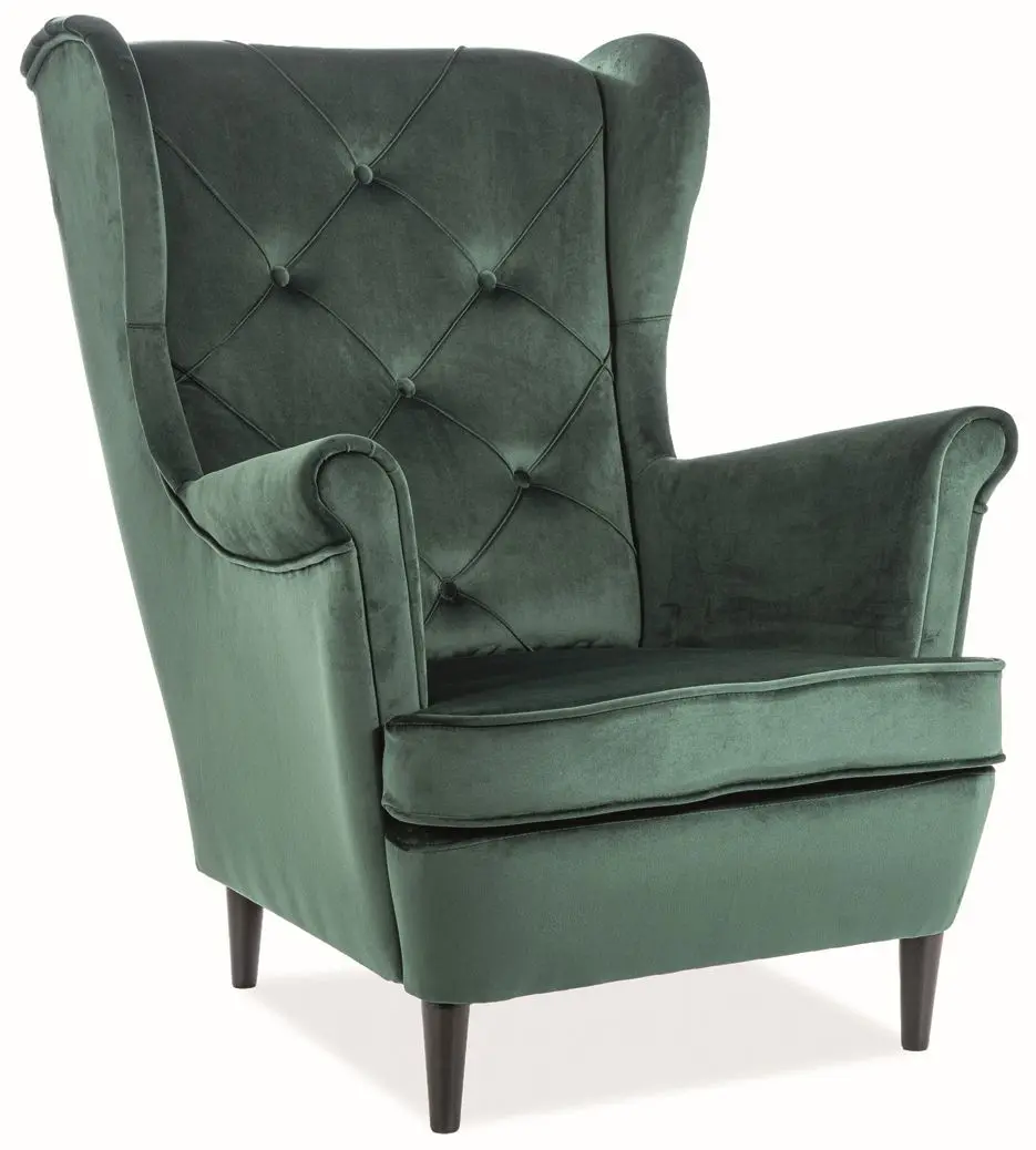 Fotoliu Signal Lady Velvet (Green/Wenge)