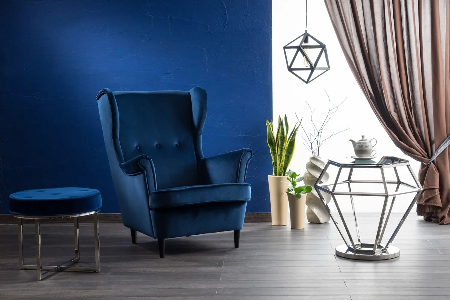 Fotoliu Signal Lord Velvet (Navy Blue/Wenge)